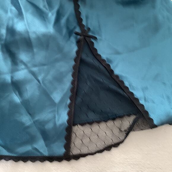 Cinema Etoile vintage lingerie medium large blue two piece cami teddi thong new - Picture 8 of 13